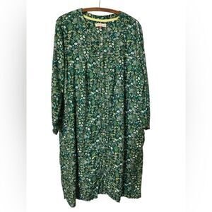 Brakeburn Dress Size 14 Flowy Floral Green Oversized Comfy Soft